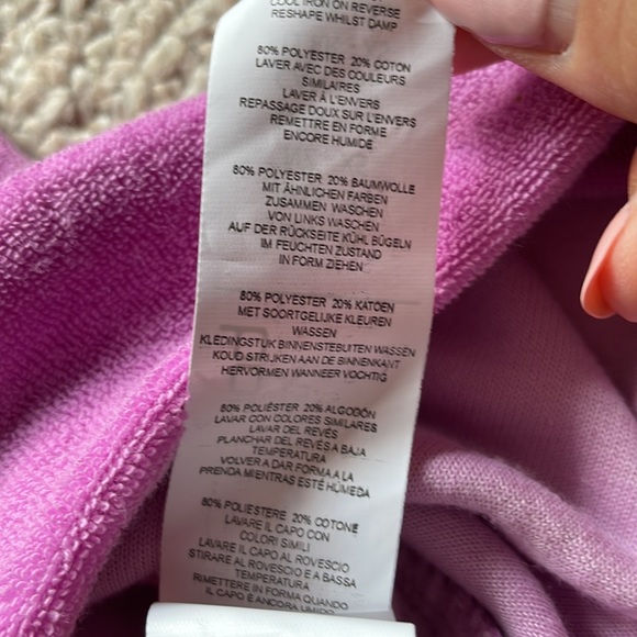 Lilac purple terry cloth romper jumpsuit - Picture 8 of 8